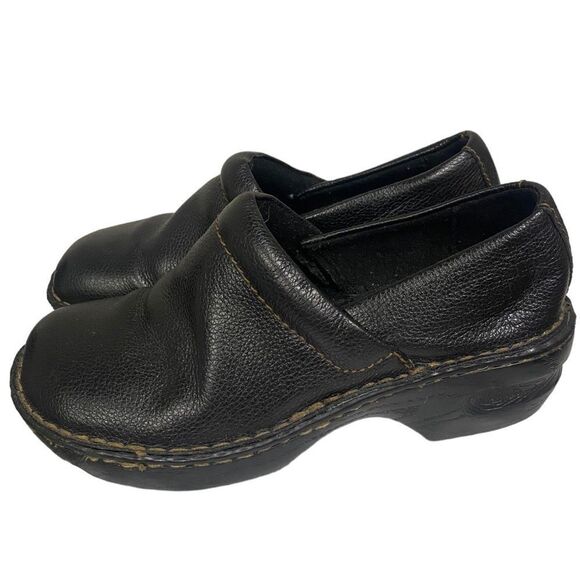 G.H. BASS & Co. Sheela Women's Black Leather Slip-on Clogs 7.5 - Picture 2 of 7